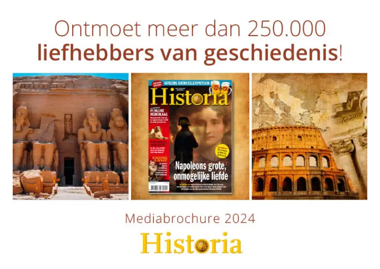 Afbeelding met de voorkant van de mediabrochure 2024 Historia