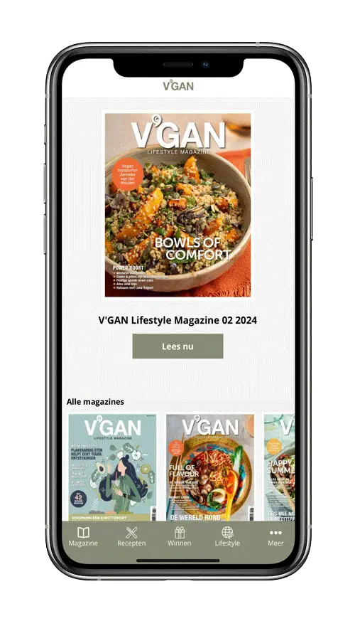 mockup van iPhone met Vgan Magazine in de Vipkiosk