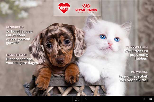 Digital magazine Royal Canin voorbeeldpagina